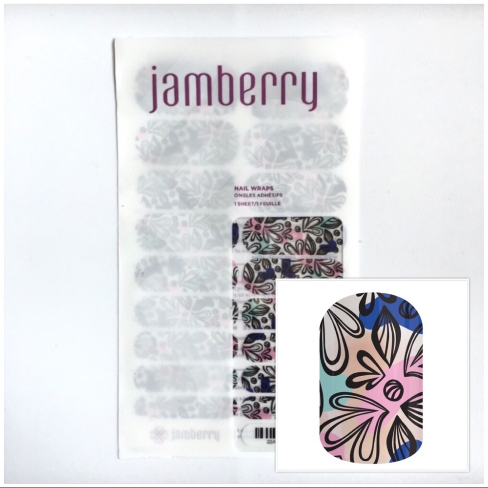NWT Jamberry Nail Wraps Funky Fresh 22A1 Floral